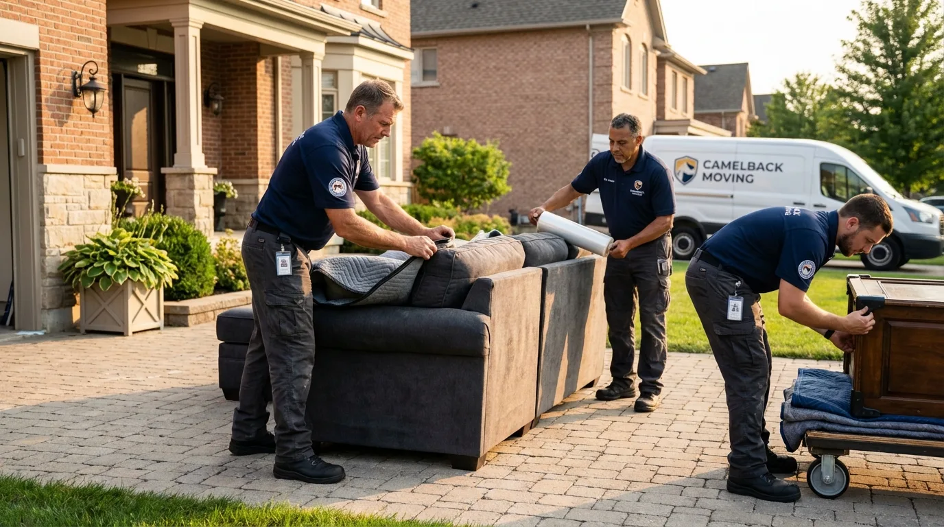 Large estate moving crew wrapping furniture in Shelton, WA