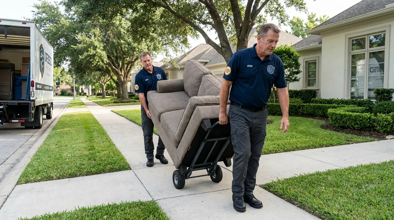 Local residential moving crew loading furniture in Shelton, WA